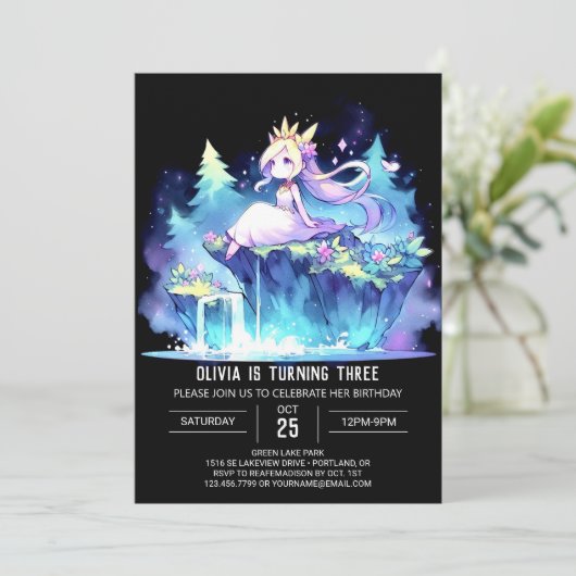 お洒落プリンセス誕生日 招待状 (スタンド正面)