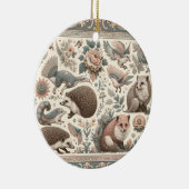 お洒落ヘッジホッグヘブンビクトリアン:フローラ セラミックオーナメント (右)