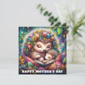 お洒落ヘッジホッグママストーリータイムマザーズデイ カード (スタンド正面)