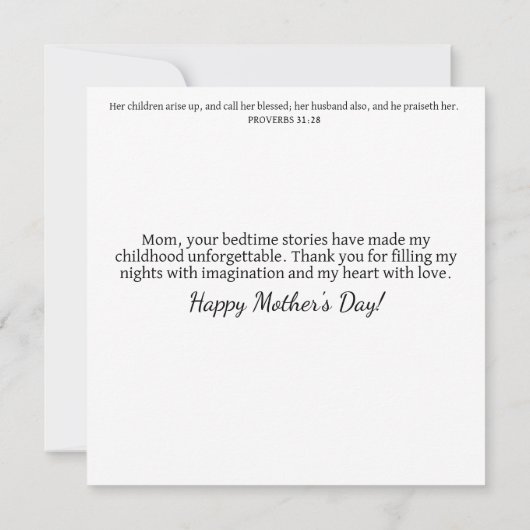 お洒落ヘッジホッグママストーリータイムマザーズデイ カード (裏面)