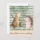 お洒落ヘッジホッグ&ビーバーダンス ポストカード (正面/裏面)