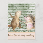 お洒落ヘッジホッグ&ビーバーダンス ポストカード (正面)