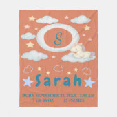 お洒落ベビーブランケット(星と雲) フリースブランケット (正面)