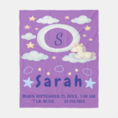お洒落ベビーブランケット(星と雲) フリースブランケット (正面)