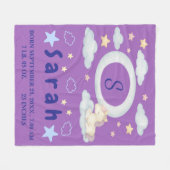 お洒落ベビーブランケット(星と雲) フリースブランケット (正面(横))