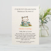 お洒落ベビー子猫誕生日招待状 招待状 (スタンド正面)