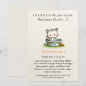 お洒落ベビー子猫誕生日招待状 招待状 (正面/裏面)