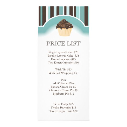 お洒落ベーカリー価格表 ラックカード (正面)