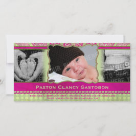 お洒落ペイズリー都市およびお尻ベビー発表 案内状