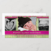 お洒落ペイズリー都市およびお尻ベビー発表 案内状 (正面/裏面)