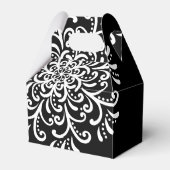 お洒落ホワイトオンブラックフローリッシュ結婚ズ フェイバーボックス (正面サイド)