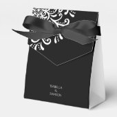 お洒落ホワイトオンブラックフローリッシュ結婚ズ フェイバーボックス (正面サイド)