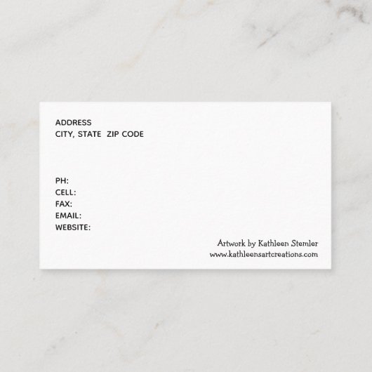 お洒落ホームカラフルスウィートホームビジネスCa 名刺 (裏面)