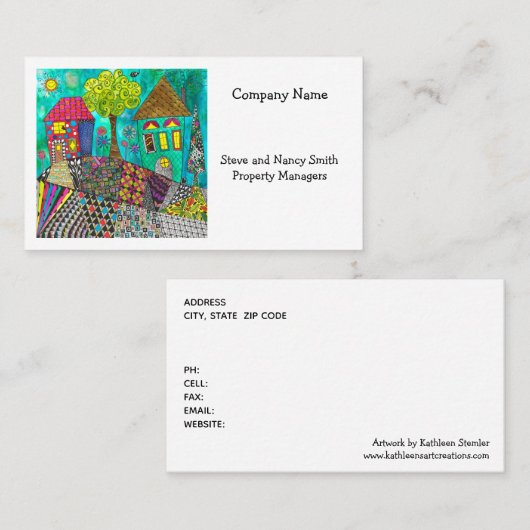 お洒落ホームカラフルスウィートホームビジネスCa 名刺 (正面/裏面)