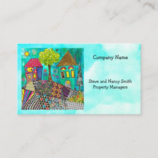 お洒落ホームカラフルスウィートホームビジネスCa 名刺 (正面)