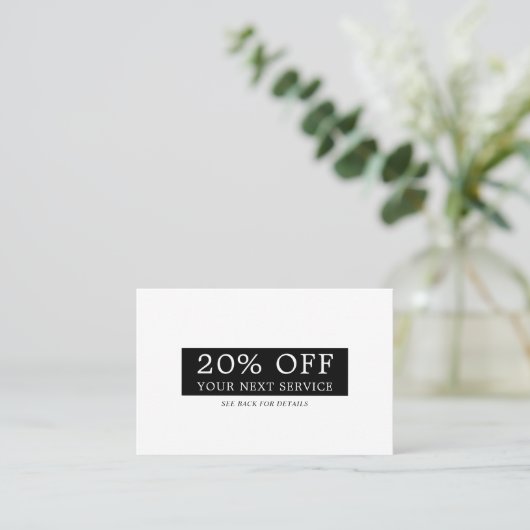 お洒落ボックモダンス – 任意の色 – 割引伝票 割引カード (スタンド正面)