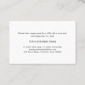 お洒落ボックモダンス – 任意の色 – 割引伝票 割引カード (裏面)