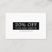 お洒落ボックモダンス – 任意の色 – 割引伝票 割引カード (正面)