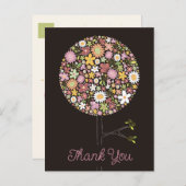 お洒落ポップ・アートのカラフル春の花 案内ポストカード (正面/裏面)