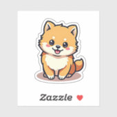 お洒落ポメラニア犬、明るく輝く、小 シール (シート)