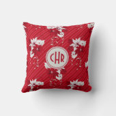 お洒落ポ赤と白インセチア模様 クッション (裏面)
