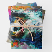 お洒落マウス、ヴィンテージバード、オージー絵を描ドリップ ラッピングペーパーシート (インサイチュ)