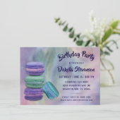 お洒落マカロン |フランスのスイーツパステル誕生日 招待状 (スタンド正面)