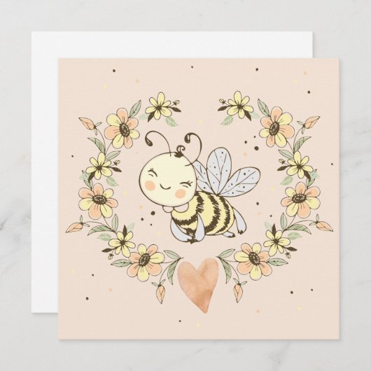 お洒落ママへビー赤ちゃんシャワー招待状 招待状 (正面/裏面)