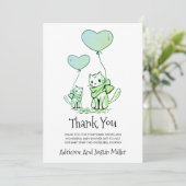 お洒落ママキャット子猫ベイビーシャワー水彩 サンキューカード (スタンド正面)