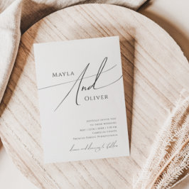 お洒落ミニマルカジュアルス結婚スクリプト 招待状