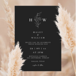 お洒落ミニマルシンプルスクリプ結婚トWHITE 招待状