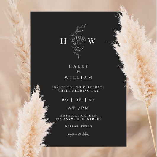 お洒落ミニマルシンプルスクリプ結婚トWHITE 招待状