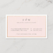 お洒落ミニマルモダン赤面ピンク&金ゴールド 名刺 (裏面)