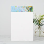 お洒落ミュージカル色彩の鮮やかハートヘッダー 便箋 (スタンド正面)