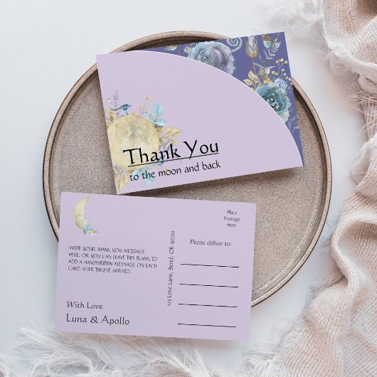 お洒落ムーンパープル ポストカード