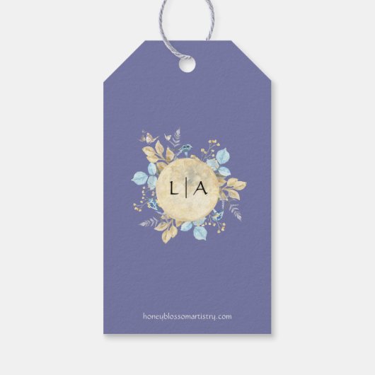 お洒落ムーン結婚パープルラベル ギフトタグ (裏面)