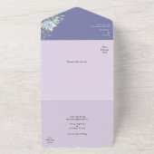 お洒落ムーン結婚パープル オールインワン招待状 (外側)