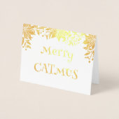 お洒落メリー猫クリスマスカード 箔カード (正面)