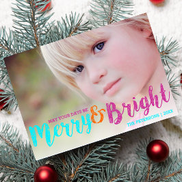 お洒落メリーBright Christmas Holiday Photo シーズンカード