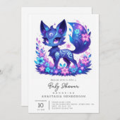 お洒落モダンキツネ 招待状 (正面/裏面)