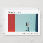 お洒落モダンシンプルカスタムPhoto Baby Shour サンキューカード (正面)