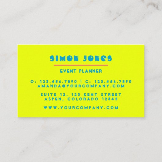 お洒落モダンタイポグラフィ 名刺 (裏面)