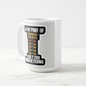 お洒落モダンドラッグレースカーのバッジのステッカー – シルバー コーヒーマグカップ (正面左)