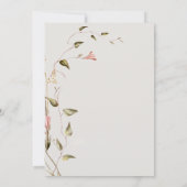 お洒落モダンフローラボホの結婚式の日付を保存 招待状 (裏面)