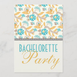 お洒落モダンフローラ金ゴールドバチェロレッテ 招待状