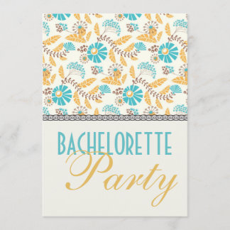 お洒落モダンフローラ金ゴールドバチェロレッテ 招待状