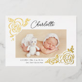 お洒落モダンフローラ 箔招待状 (正面)