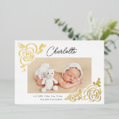 お洒落モダンフローラ 箔招待状 (立ち正面)