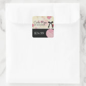 お洒落モダンベーカリー価格ラベル スクエアシール (バッグ)