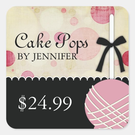 お洒落モダンベーカリー価格ラベル スクエアシール (正面)